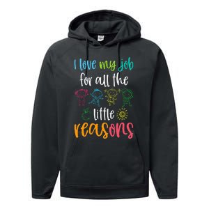 I Love My Job For All The Little Reasons 100 Days Of School Performance Fleece Hoodie