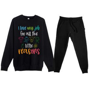 I Love My Job For All The Little Reasons 100 Days Of School Premium Crewneck Sweatsuit Set