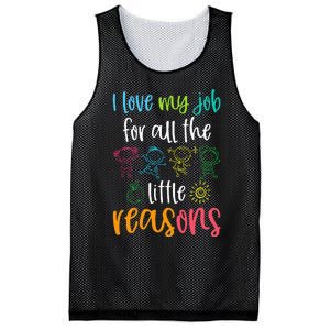 I Love My Job For All The Little Reasons 100 Days Of School Mesh Reversible Basketball Jersey Tank