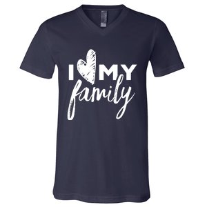 I Love My Family Relatives Party Families Reunion V-Neck T-Shirt