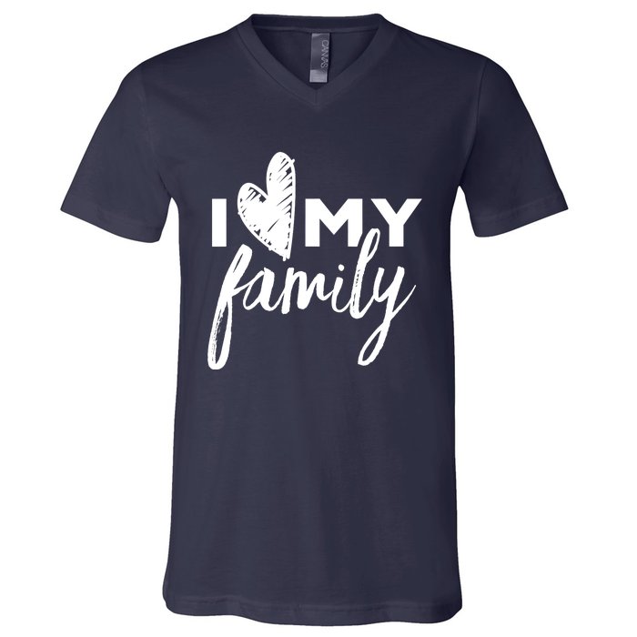 I Love My Family Relatives Party Families Reunion V-Neck T-Shirt