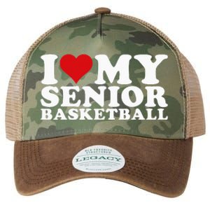 I Love My Senior Basketball Heart My Senior Basketball Legacy Tie Dye Trucker Hat