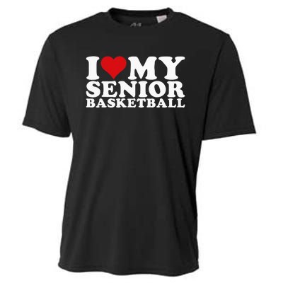 I Love My Senior Basketball Heart My Senior Basketball Cooling Performance Crew T-Shirt