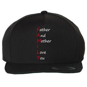 I Love My Family Father And Mother I Love You Dad And Mom Meaningful Gift Wool Snapback Cap