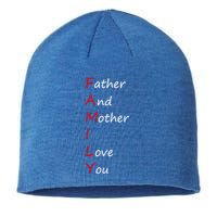 I Love My Family Father And Mother I Love You Dad And Mom Meaningful Gift Sustainable Beanie