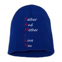 I Love My Family Father And Mother I Love You Dad And Mom Meaningful Gift Short Acrylic Beanie