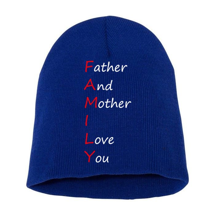 I Love My Family Father And Mother I Love You Dad And Mom Meaningful Gift Short Acrylic Beanie