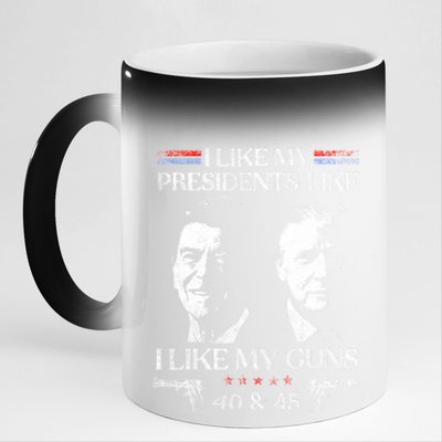 I Like My Presidents Like I Like My Guns 40 45 11oz Black Color Changing Mug