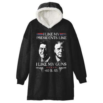 I Like My Presidents Like I Like My Guns 40 45 Hooded Wearable Blanket