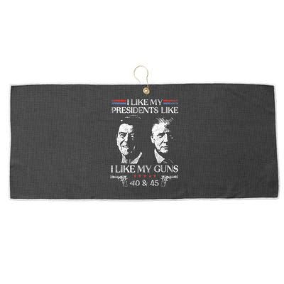 I Like My Presidents Like I Like My Guns 40 45 Large Microfiber Waffle Golf Towel