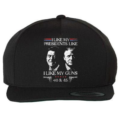 I Like My Presidents Like I Like My Guns 40 45 Wool Snapback Cap