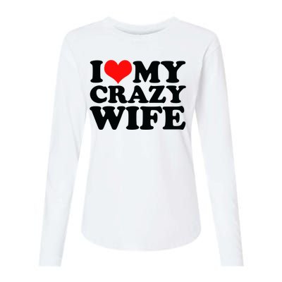 I Love My Crazy Wife With Heart Womens Cotton Relaxed Long Sleeve T-Shirt