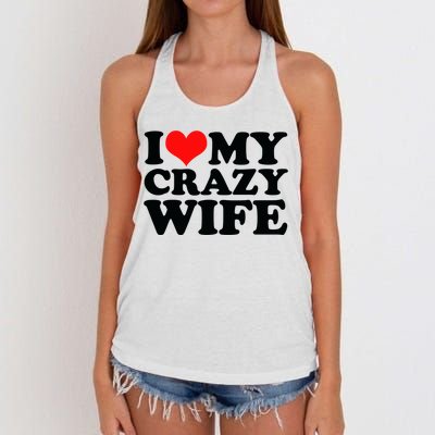 I Love My Crazy Wife With Heart Women's Knotted Racerback Tank