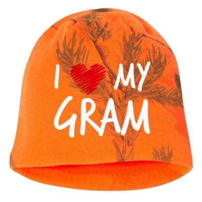 I Love My Gram Valentines Outfit Matching Grandma Family Funny Gift Kati - Camo Knit Beanie