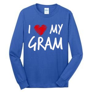 I Love My Gram Valentines Outfit Matching Grandma Family Funny Gift Tall Long Sleeve T-Shirt