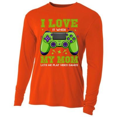 I Love My Mom Funny Sarcastic Video Games Gift Tee Gift Cooling Performance Long Sleeve Crew