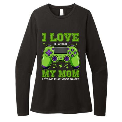 I Love My Mom Funny Sarcastic Video Games Gift Tee Gift Womens CVC Long Sleeve Shirt