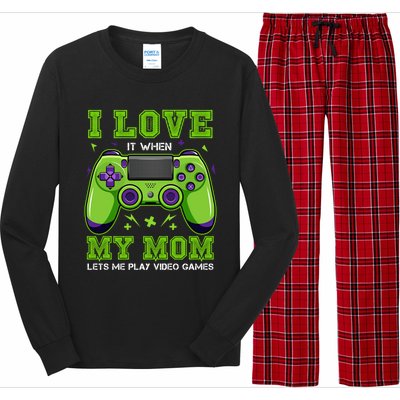 I Love My Mom Funny Sarcastic Video Games Gift Tee Gift Long Sleeve Pajama Set