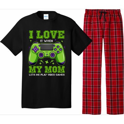 I Love My Mom Funny Sarcastic Video Games Gift Tee Gift Pajama Set