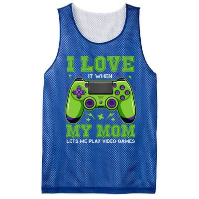 I Love My Mom Funny Sarcastic Video Games Gift Tee Gift Mesh Reversible Basketball Jersey Tank