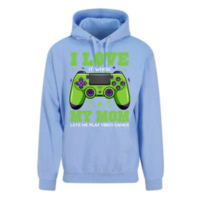 I Love My Mom Funny Sarcastic Video Games Gift Tee Gift Unisex Surf Hoodie