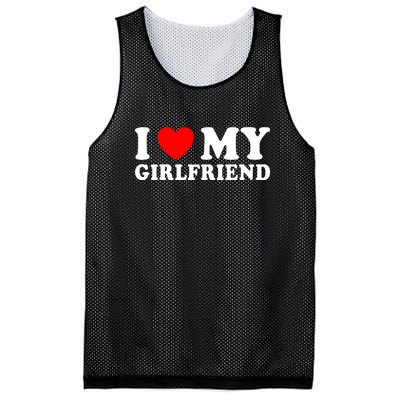 I Love My Girlfriend I Heart My Girlfriend Funny Gift Mesh Reversible Basketball Jersey Tank