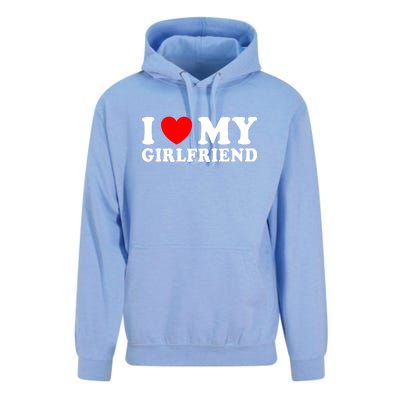 I Love My Girlfriend I Heart My Girlfriend Funny Gift Unisex Surf Hoodie