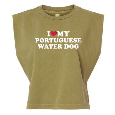 I Love My Portuguese Water Dog Gift Garment-Dyed Women's Muscle Tee