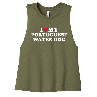 I Love My Portuguese Water Dog Gift Women's Racerback Cropped Tank