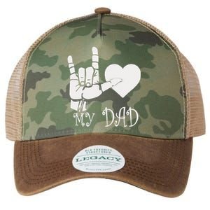 I Love My Dad ASL Fathers Day Gifts Legacy Tie Dye Trucker Hat