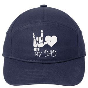 I Love My Dad ASL Fathers Day Gifts 7-Panel Snapback Hat