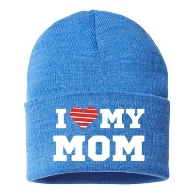 I Love My Mom Meaningful Gift Sustainable Knit Beanie