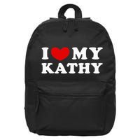 I Love My Kathy I Heart My Kathy 16 in Basic Backpack