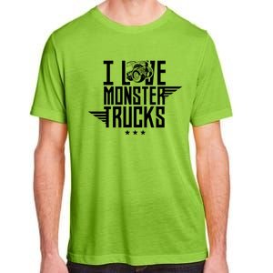 I Love Monster Trucks Lover Monster Truck Driving Driver Funny Gift Adult ChromaSoft Performance T-Shirt