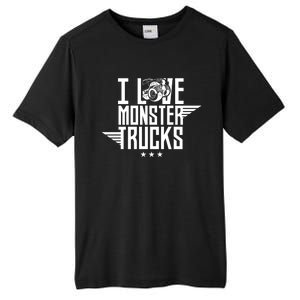 I Love Monster Trucks Lover Monster Truck Driving Driver Funny Gift Tall Fusion ChromaSoft Performance T-Shirt