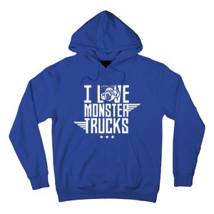 I Love Monster Trucks Lover Monster Truck Driving Driver Funny Gift Hoodie