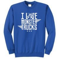 I Love Monster Trucks Lover Monster Truck Driving Driver Funny Gift Sweatshirt