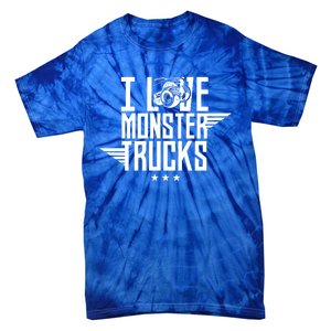 I Love Monster Trucks Lover Monster Truck Driving Driver Funny Gift Tie-Dye T-Shirt