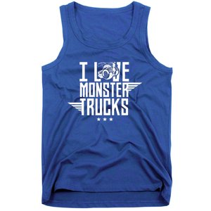 I Love Monster Trucks Lover Monster Truck Driving Driver Funny Gift Tank Top