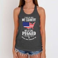 I Love My Wife My Country And Getting Pegged If You DonT Women's Knotted Racerback Tank