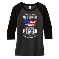 I Love My Wife My Country And Getting Pegged If You DonT Women's Tri-Blend 3/4-Sleeve Raglan Shirt