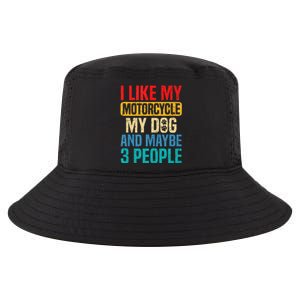 I Like My Motorcycle Dog & Maybe 3 People Retro Funny Biker Cool Comfort Performance Bucket Hat