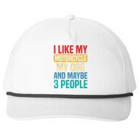 I Like My Motorcycle Dog & Maybe 3 People Retro Funny Biker Snapback Five-Panel Rope Hat