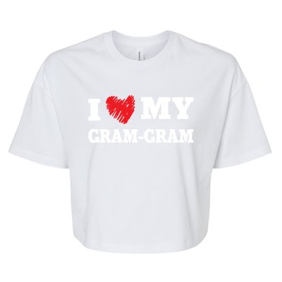 I Love My Gramgiftgram Favorite Family Member Valentines Cool Gift Bella+Canvas Jersey Crop Tee