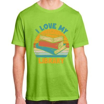 I Love My Library Sunset For Book Lovers Readers Librarian Adult ChromaSoft Performance T-Shirt