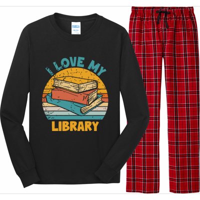 I Love My Library Sunset For Book Lovers Readers Librarian Long Sleeve Pajama Set