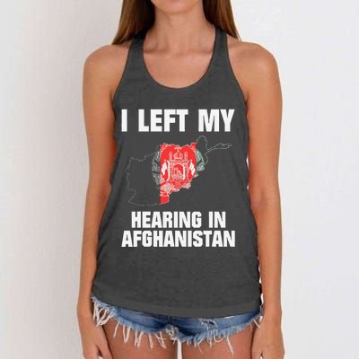 I Left My Hearing In Afghanistan Women's Knotted Racerback Tank