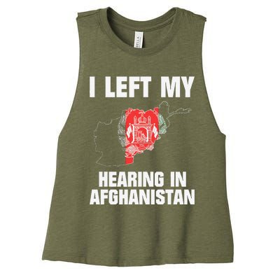 I Left My Hearing In Afghanistan Women's Racerback Cropped Tank