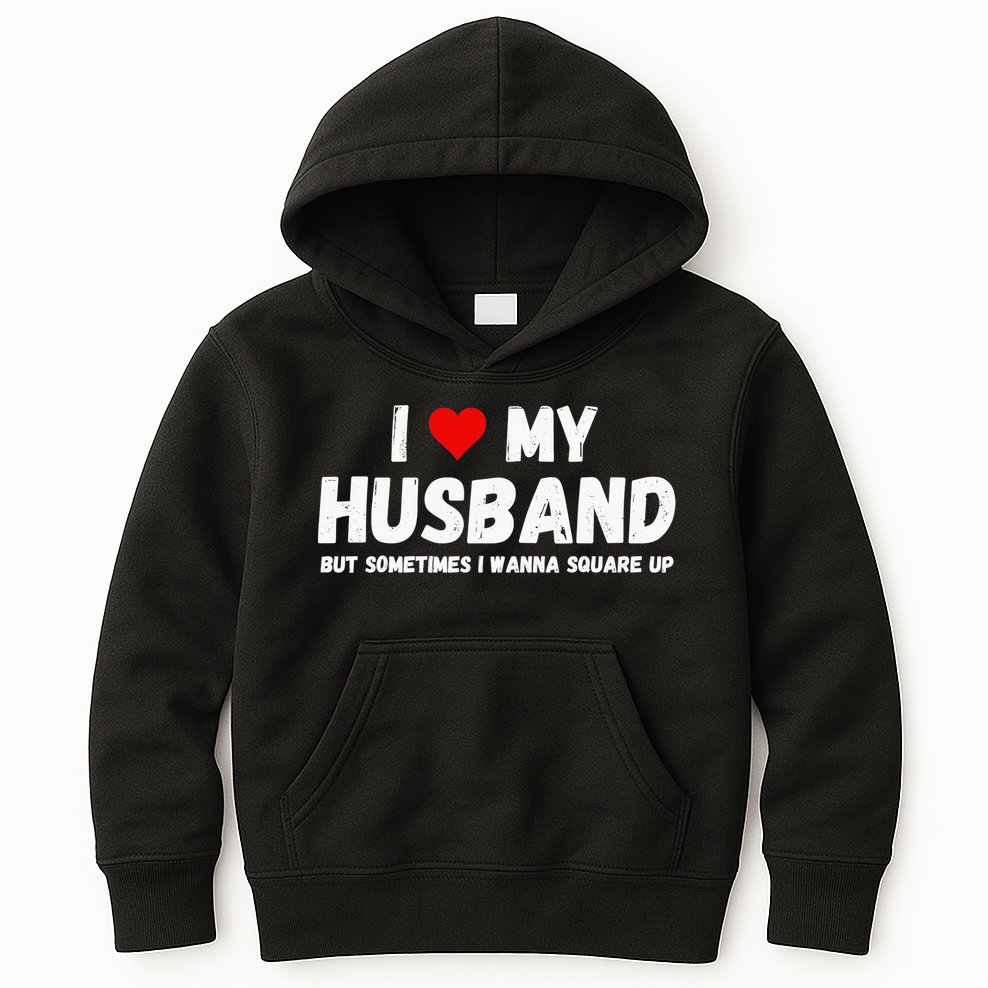 I Love My Husband Kids Hoodie