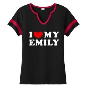 I Love My Emily I Heart My Emily Ladies Halftime Notch Neck Tee